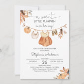 Herfst Pompoen Babykleding Baby shower Uitnodiging (Voorkant)