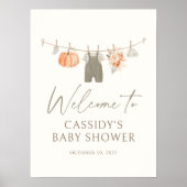 Herfst pompoen babykleding Baby shower welkomstbor Poster (Voorkant)