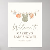 Herfst pompoen babykleding Baby shower welkomstbor Poster (Voorkant)