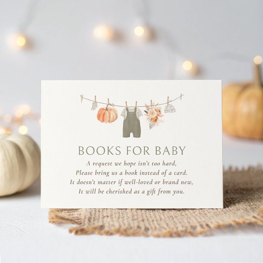 Herfst Pompoen Babykleding Boeken voor Baby Informatiekaartje