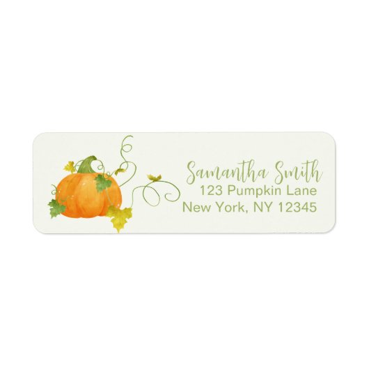 HERFST POMPOEN BABYSHOWER ETIKET (Voorkant)