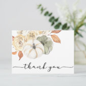 Herfst Pompoen Bedankkaart met Landelijke Sfeer (Staand voorkant)