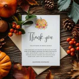 Herfst Pompoen Bedankt Bruidsmeisjes Bruiloft Kaar