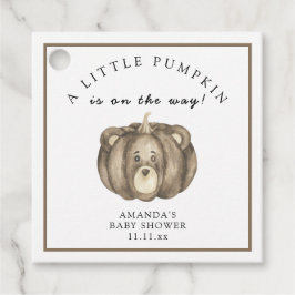 Herfst pompoen beer Baby shower Bedankjes Labels