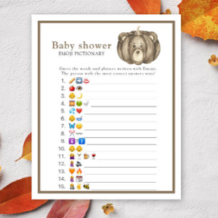 Herfst Pompoen Beer - baby shower emoji pictionary