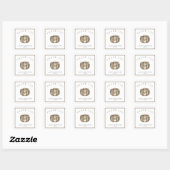 Herfst pompoen beer - dank je vierkante sticker (Vel)