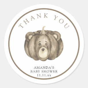 Herfst pompoen beer - Dank u Ronde Sticker