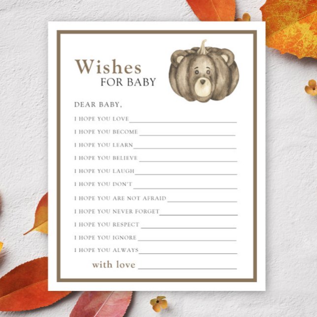 Herfst Pompoen Beer - Party spel | Wensen voor bab (Creator heeft geüpload)