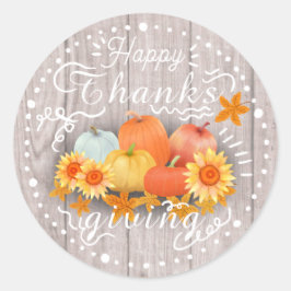 Herfst Pompoen Beige Pine Ronde Sticker