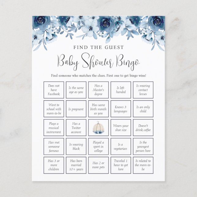 Herfst pompoen bingo raden wie Baby shower games (Voorkant)