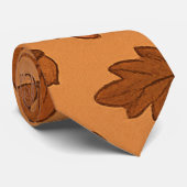 Herfst Pompoen & Blad Patroon – Knus Herfst  Stropdas (Opgerold)