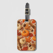 Herfst Pompoen Bladeren Bagage Label (Voorkant (verticaal))