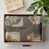 Herfst pompoen bladeren donker rustiek hout decoup tissuepapier (Geschenk)