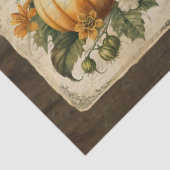 Herfst pompoen bladeren donker rustiek hout decoup tissuepapier (Detail)