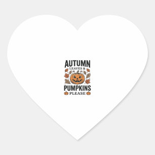 Herfst Pompoen Bladeren Pompoenen Alsjeblieft Vint Hart Sticker