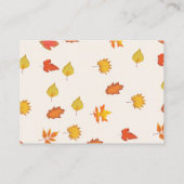 Herfst pompoen bladeren vrijgezellenfeest DIsplay Informatiekaartje (Achterkant)