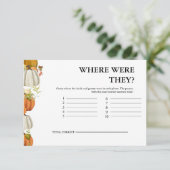 Herfst pompoen bladeren waar waren ze bruids spel informatiekaartje (Staand voorkant)