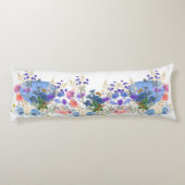 Herfst pompoen, blauw, botanische Waterverf Lichaamskussen (Achterkant)