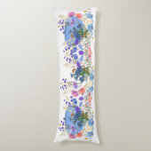 Herfst pompoen, blauw, botanische Waterverf Lichaamskussen (Voorkant Verticaal)