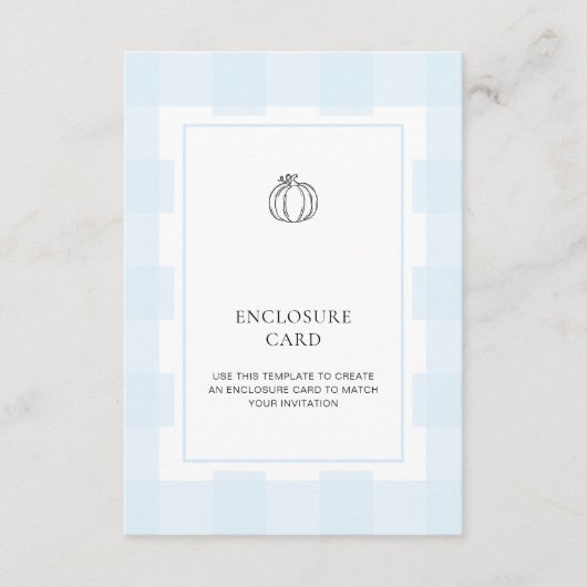 Herfst pompoen blauw gingham behuizing Kaart (Voorkant)