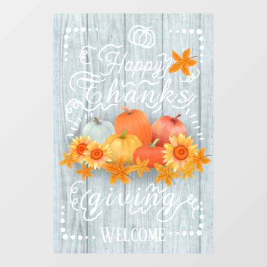 Herfst Pompoen Blauwe Den Raamsticker (Vel)