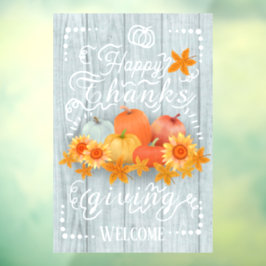 Herfst Pompoen Blauwe Pijnboom Raamsticker