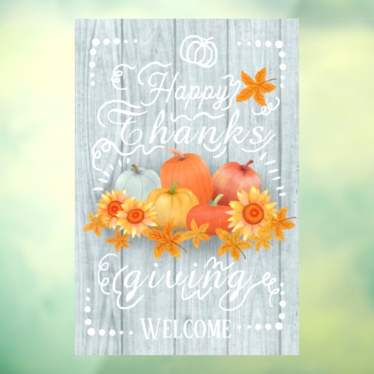 Herfst Pompoen Blauwe Pijnboom Raamsticker (Vel 3)