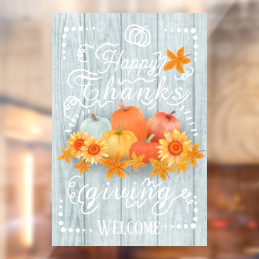 Herfst Pompoen Blauwe Pijnboom Raamsticker (Vel 2)