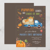 Herfst Pompoen Blauwe Truck Sinaasappel Groene Jon Kaart (Voorkant / Achterkant)