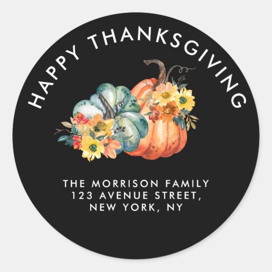 herfst pompoen blij Thanksgiving Ronde Sticker (Voorkant)