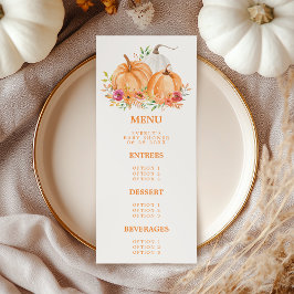 Herfst Pompoen Bloem Baby Shower Menu