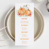 Herfst Pompoen Bloem Baby Shower Menu
