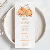 Herfst Pompoen Bloem Baby Shower Menu