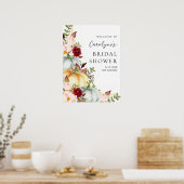 Herfst Pompoen Bloem Bruiloft Borrel Welkom Bord Poster (Keuken)