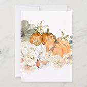 Herfst Pompoen Bloem Doop Uitnodiging (Achterkant)