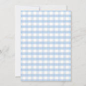 Herfst Pompoen Bloemboog Blauw Gingham Baby shower Kaart (Achterkant)