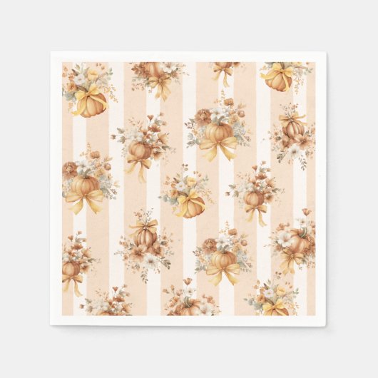 Herfst Pompoen Bloemboog Bruiloft Servet (Voorkant)