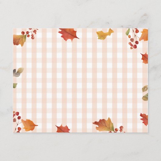 Herfst Pompoen Bloemen Baby Kleding Advies voor Ma Informatiekaartje (Achterkant)