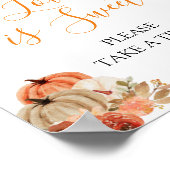 Herfst Pompoen Bloemen Baby Kleding Liefde is Zoet Poster (Hoek)