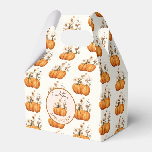 Herfst Pompoen Bloemen Baby shower Aangepast Bedankdoosjes (Voorkant Zijde)