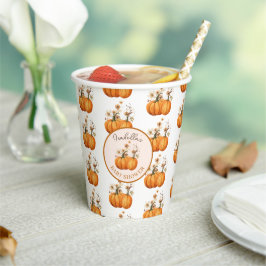 Herfst Pompoen Bloemen Baby shower Aangepast Papieren Bekers
