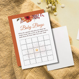 Herfst Pompoen Bloemen Baby shower Baby Bingo Spel Kaart