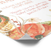Herfst Pompoen Bloemen Baby shower Boeken voor Bab Poster (Hoek)