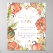 Herfst Pompoen Bloemen Baby shower Boeken voor Bab Poster (Voorkant)