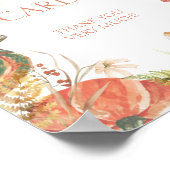 Herfst Pompoen Bloemen Baby shower Geschenken en K Poster (Hoek)