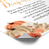 Herfst Pompoen Bloemen Baby shower Late Night Luie Poster (Hoek)