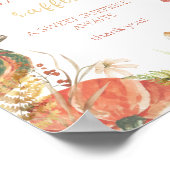 Herfst Pompoen Bloemen Baby shower Luier Raffle Poster (Hoek)