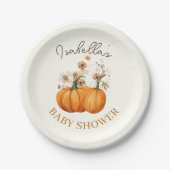 Herfst Pompoen Bloemen Baby shower Papier Cocktail Papieren Bordje (Voorkant)