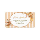 Herfst Pompoen Bloemen Baby shower Retouradres Etiket (Voorkant)