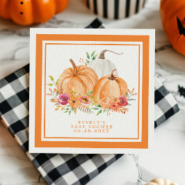 Herfst Pompoen Bloemen Baby Shower Servet